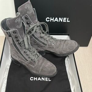 100% AUTHENTIC CHANEL Gray Women’s Boots